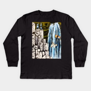 Icelandic Waterfall Kids Long Sleeve T-Shirt